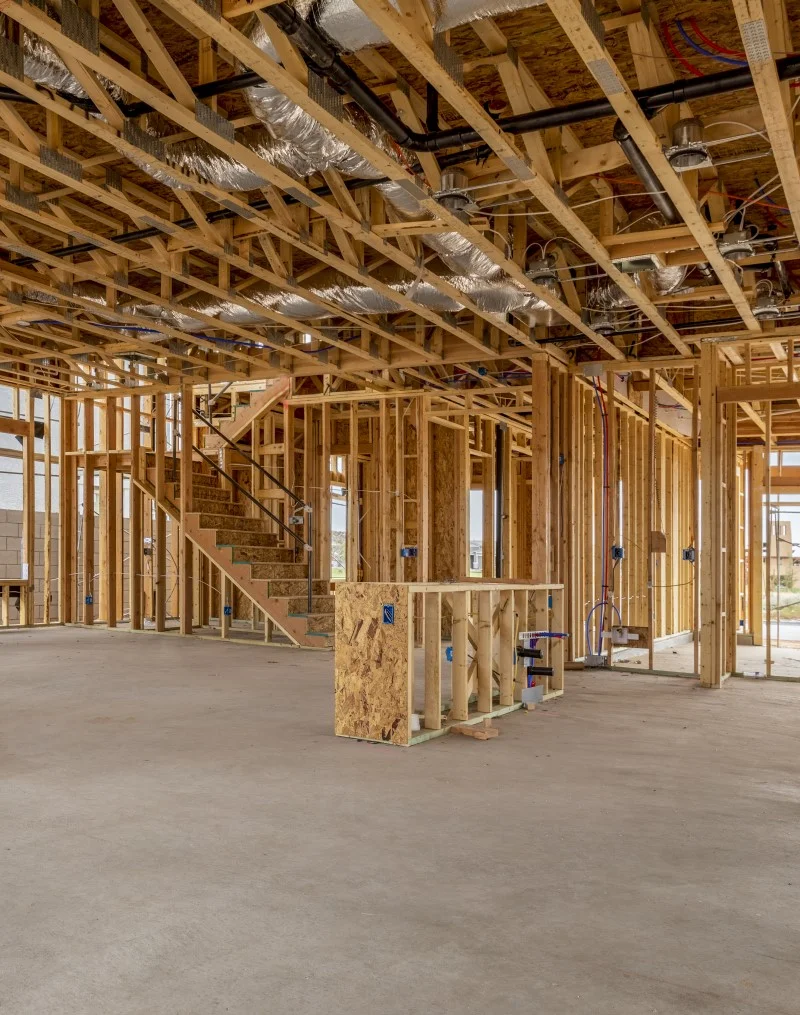 Wooden frame of house
